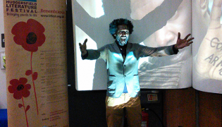 Codex Notepad with poet Lemn Sissay and shadow